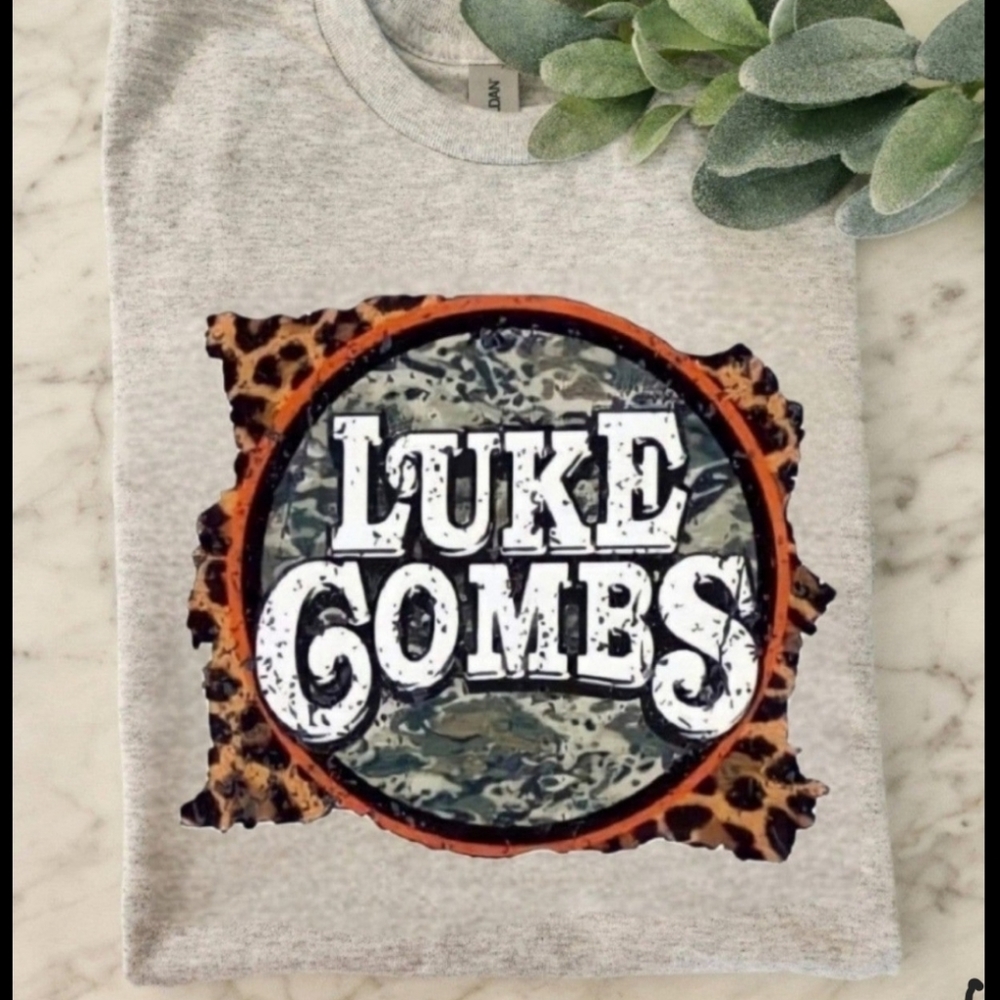 Luke combs shirt country music popular trending cheetah print and camo